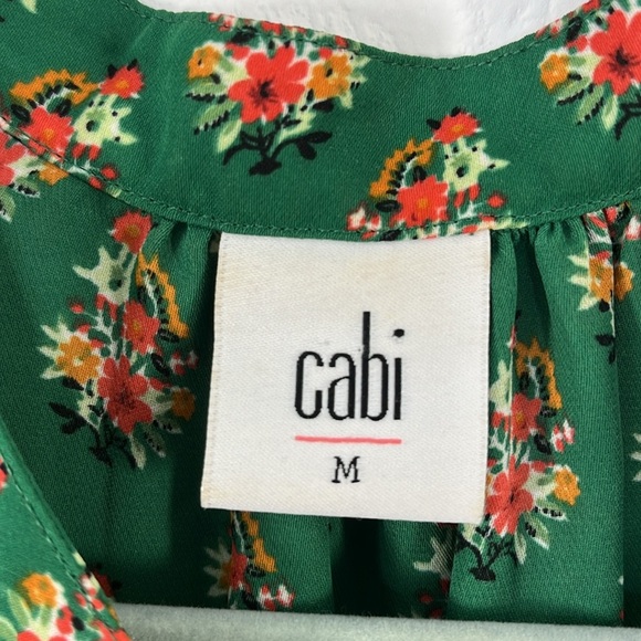 Cabi Green Floral Women's Top Blouse style #3252‎ Size Medium - Picture 4 of 10